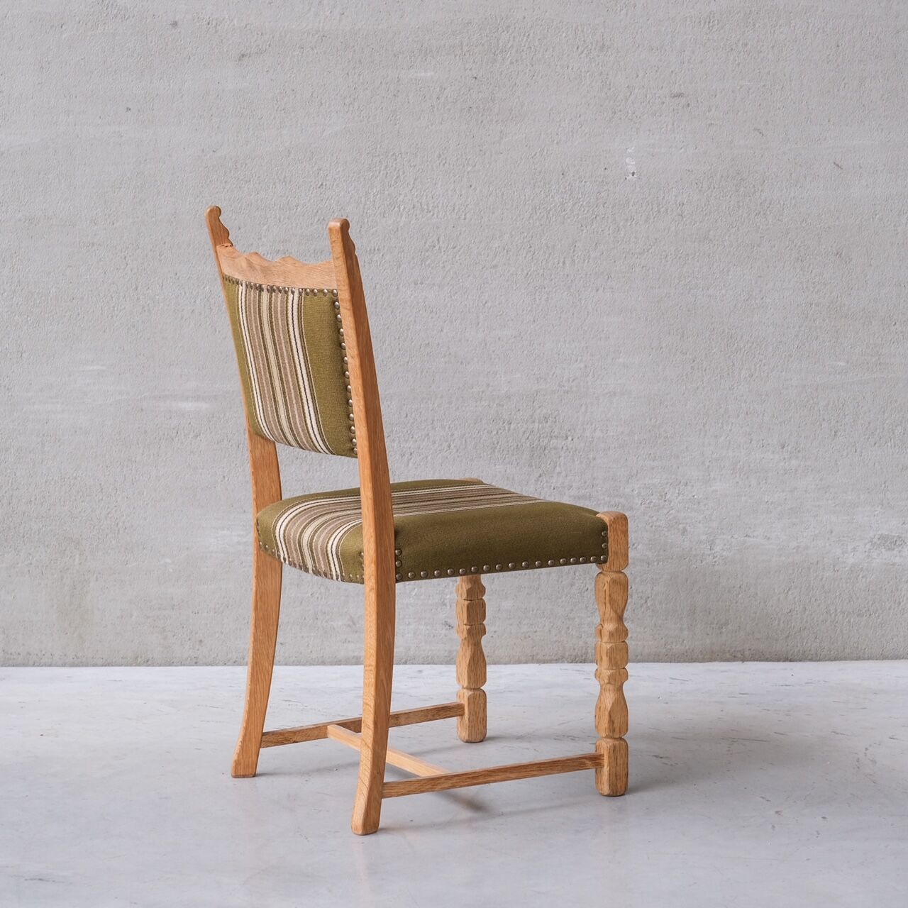 Set of six oak mid-century dining chairs