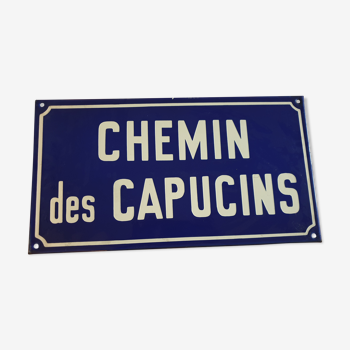 Street plaque "chemin des capucins"