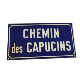 Street plaque "chemin des capucins"