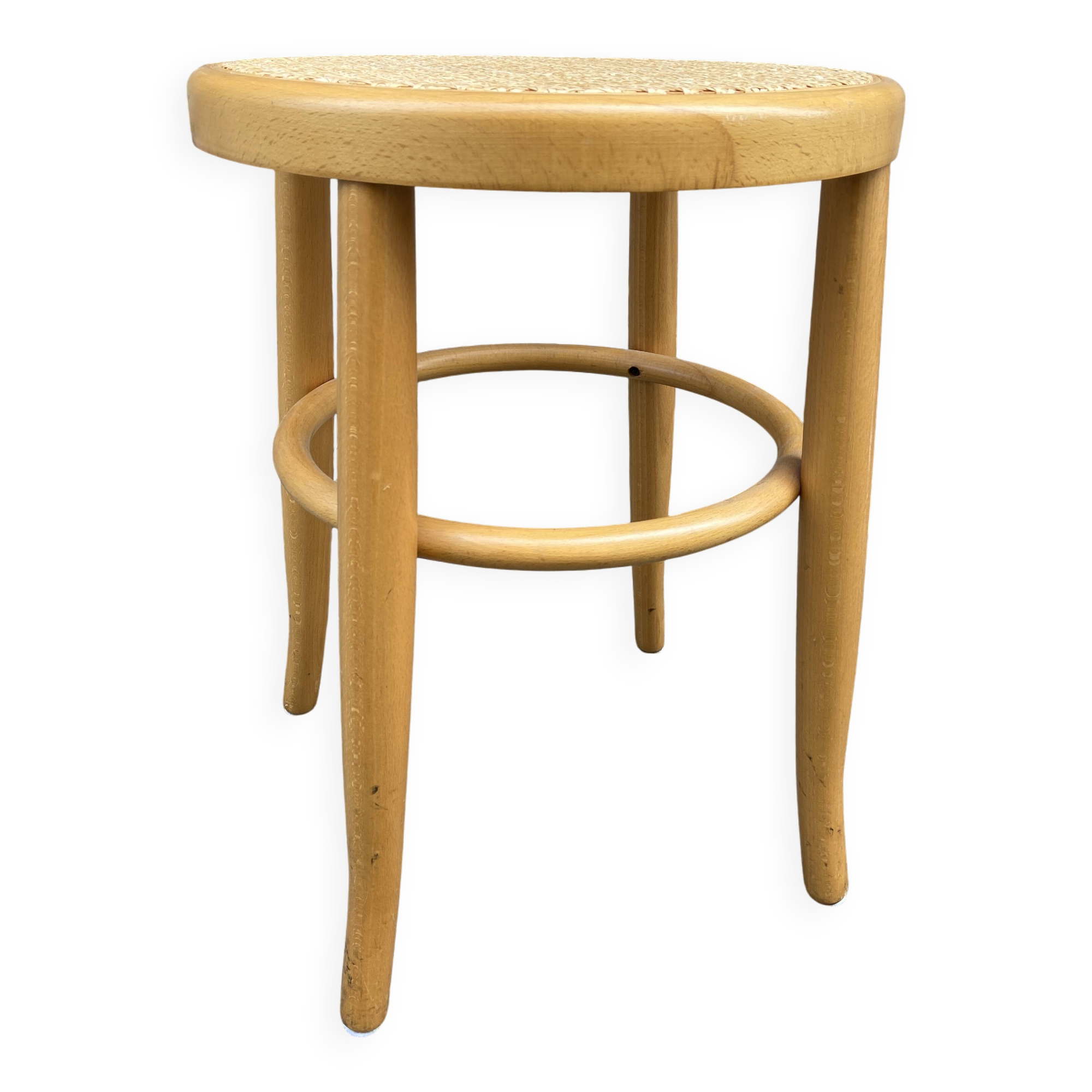 vintage curved wooden stool