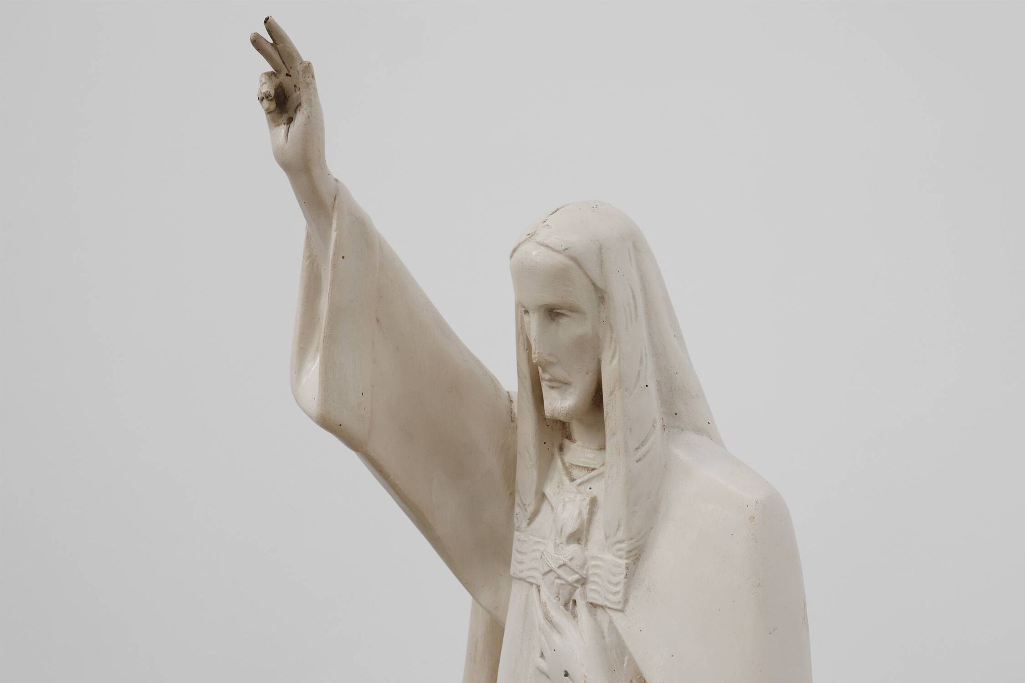 “Christ King in Our Home” Plaster Statue, Belgium, ca. 1920