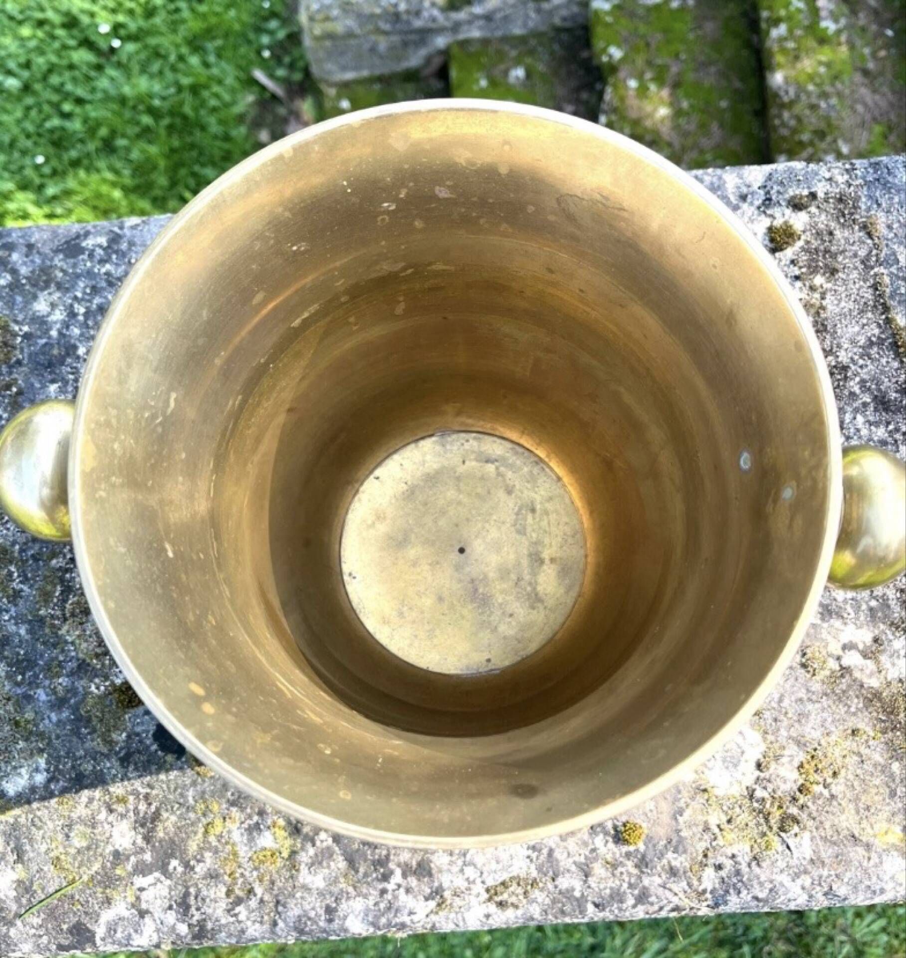 Brass Enamel Cloisonne cooler, French Floral Champagne Ice Bucket