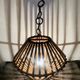 Large vintage pendant light in bamboo and rattan, circa 1960's