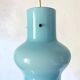 Suspension vintage en opaline bleue , 1960