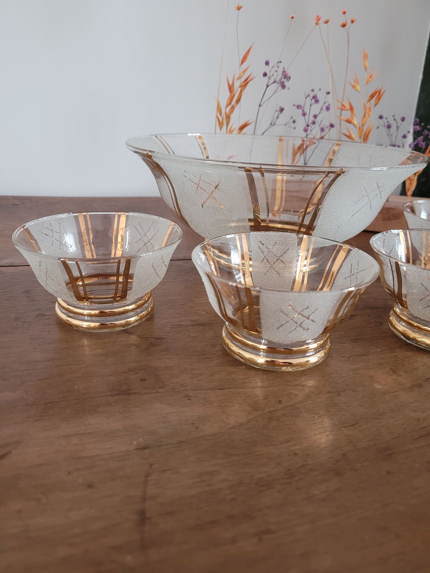 Saladier avec 4 coupes Verrerie de Monaco