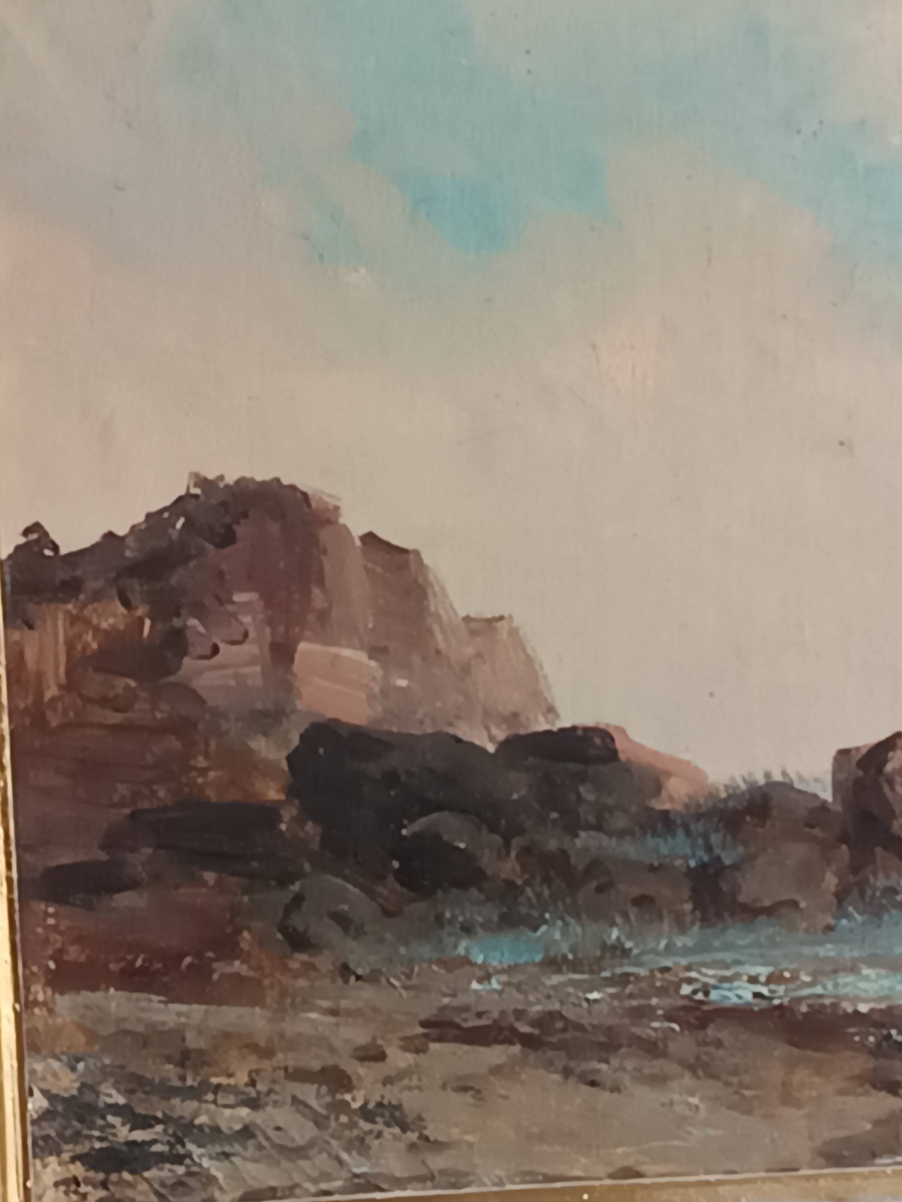 marine old rocky coast oil on canvas 1890 - 1910