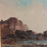 marine old rocky coast oil on canvas 1890 - 1910