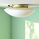 Pair Art Deco white glass wall or ceiling lamps
