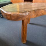 Table basse brutaliste  en orme