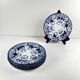 Set of 6 dessert plates in ironstone "Flora" – Creil et Montereau, 19th century, blue