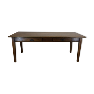 Table en bois antique avec 4 tiroirs