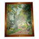 Ancien tableau impressioniste "le jardin du musee massena" signe pierre villain