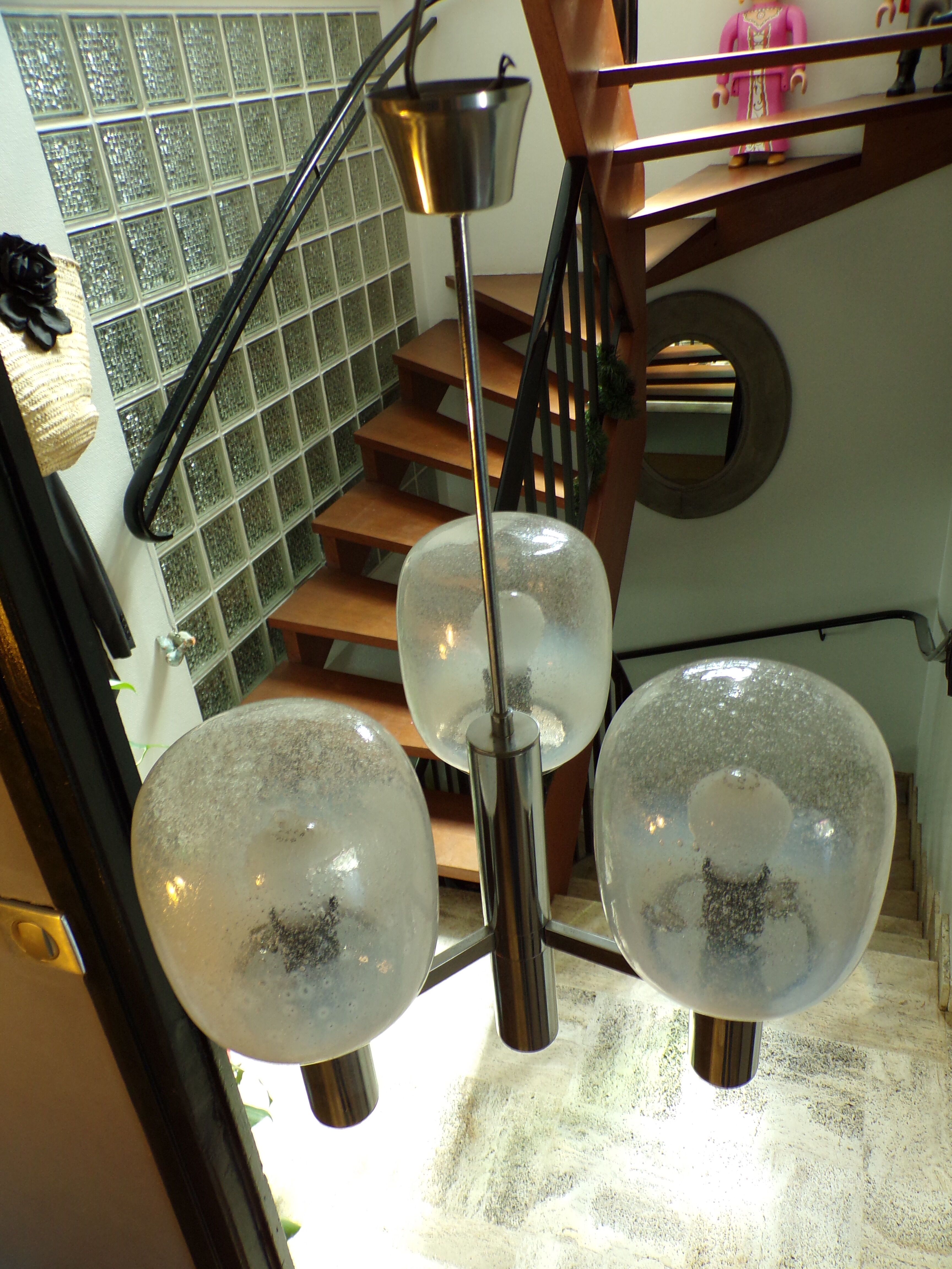 Suspension 1970 Targetti Sankey 3 feux