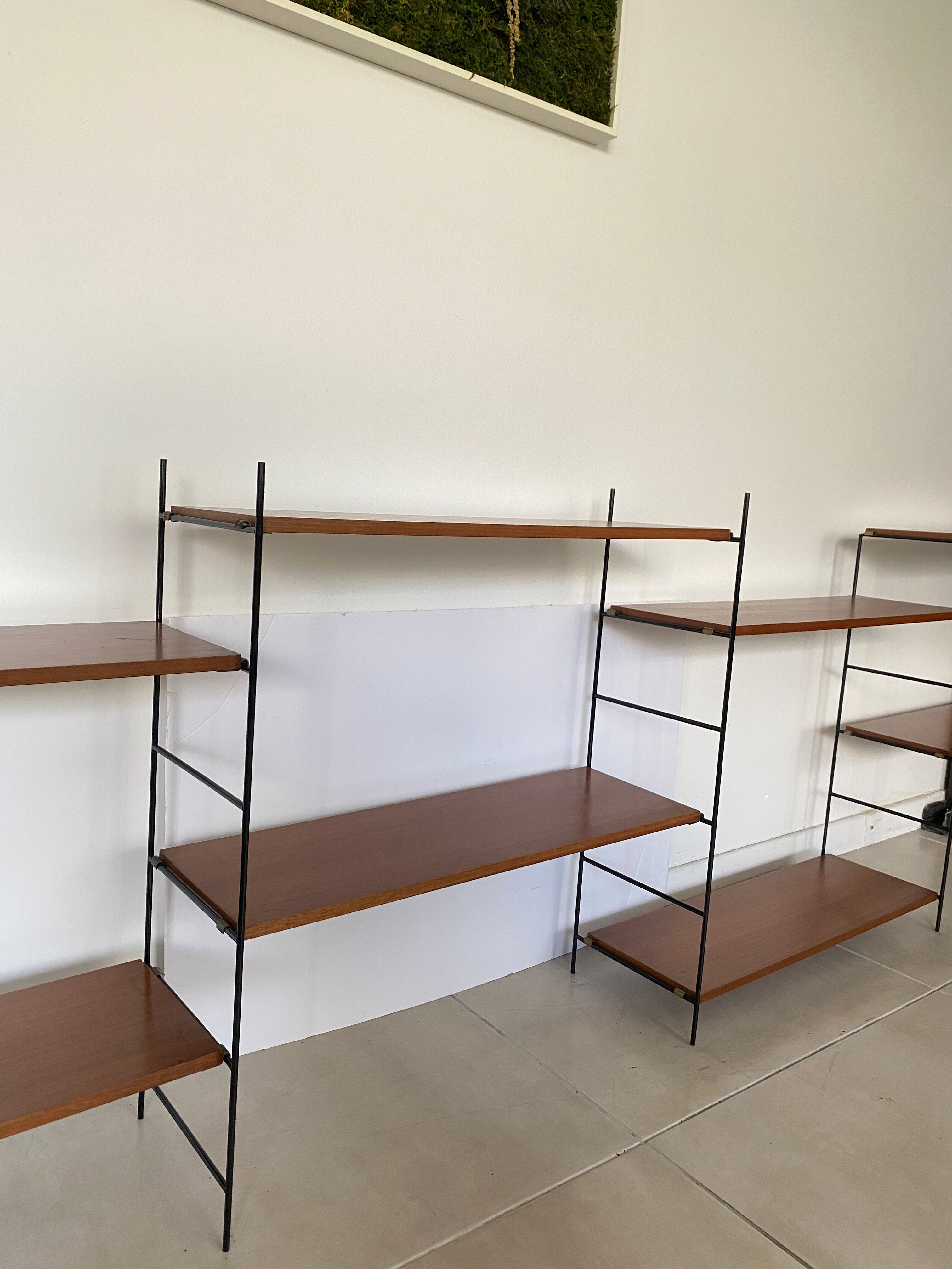 Vintage wooden string shelves
