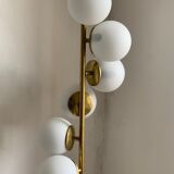 Italian mid century floor lamp brass & opal glass 1950