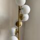 Italian mid century floor lamp brass & opal glass 1950