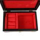 Vintage chinese wooden jewelery box jewelery red lining copper 20cm