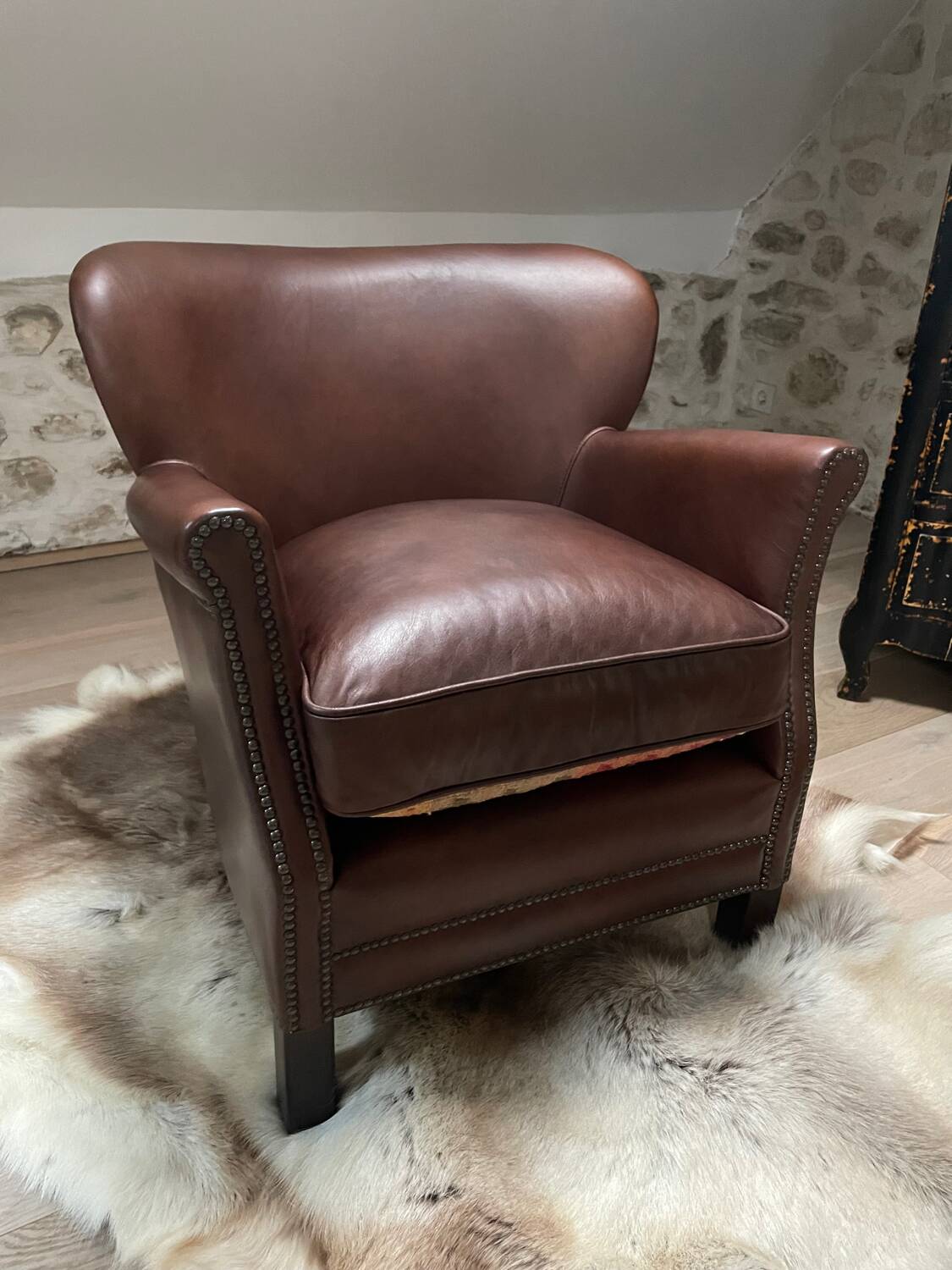 Fauteuil club en cuir