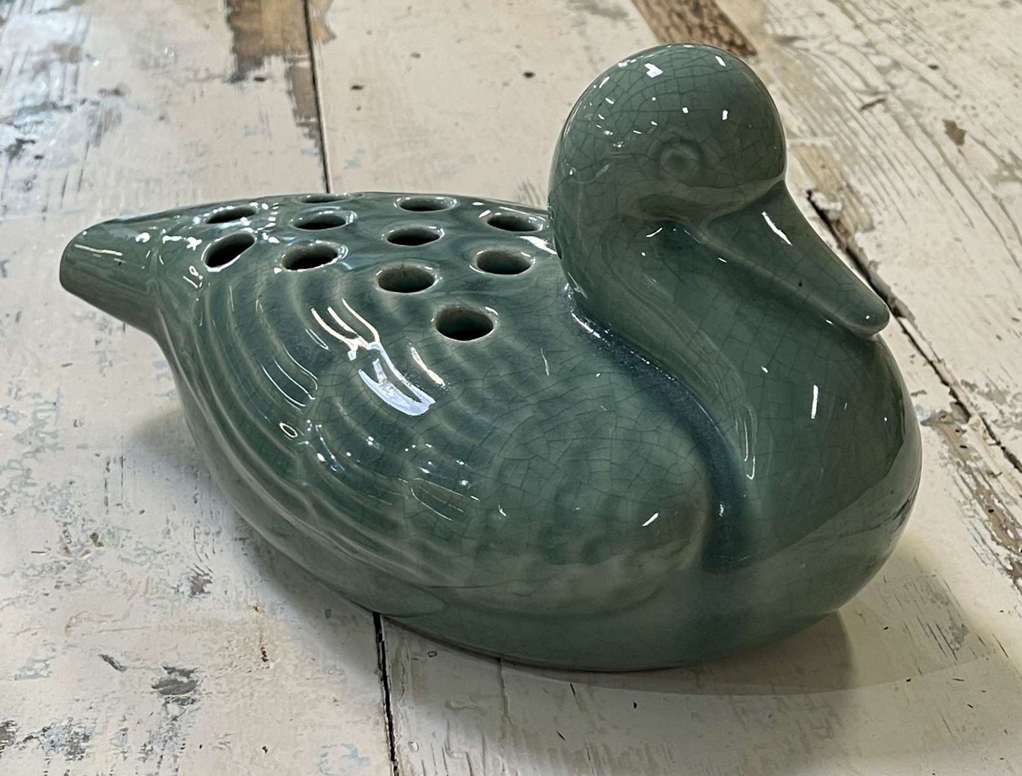 pique flower by ceramist pol chambost (1906-1983) representing a duck
