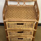 Commode en rotin vintage