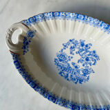 Antique oval dish with handles in earthenware