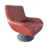 Cognac leather design swivel chair