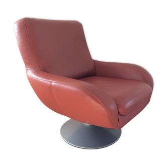 Cognac leather design swivel chair