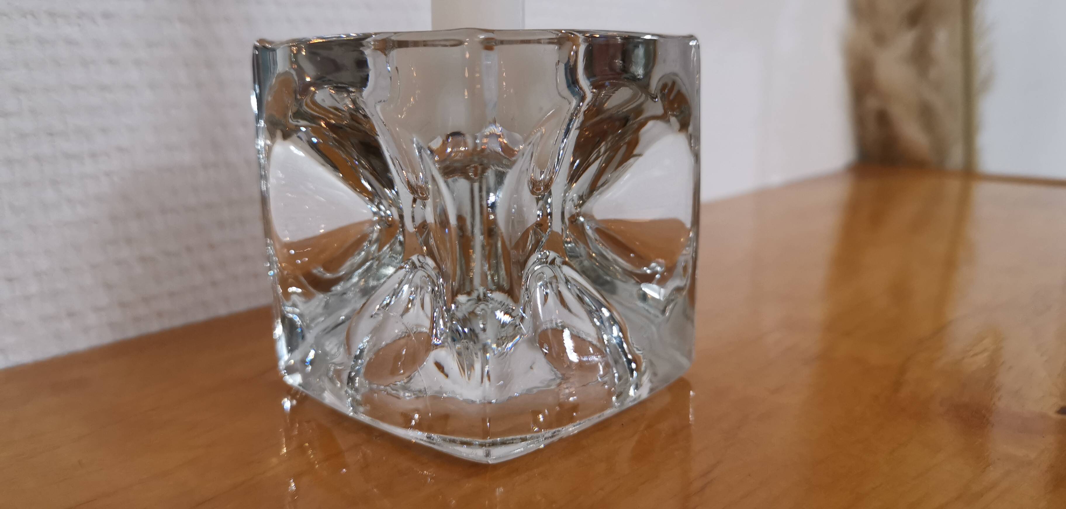 Bohemian crystal candle holder Rudolf Jurnikl for Rudolfova 60'S
