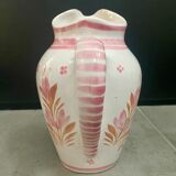 Vase "henriot - quimper", pink floral ceramic - 70s