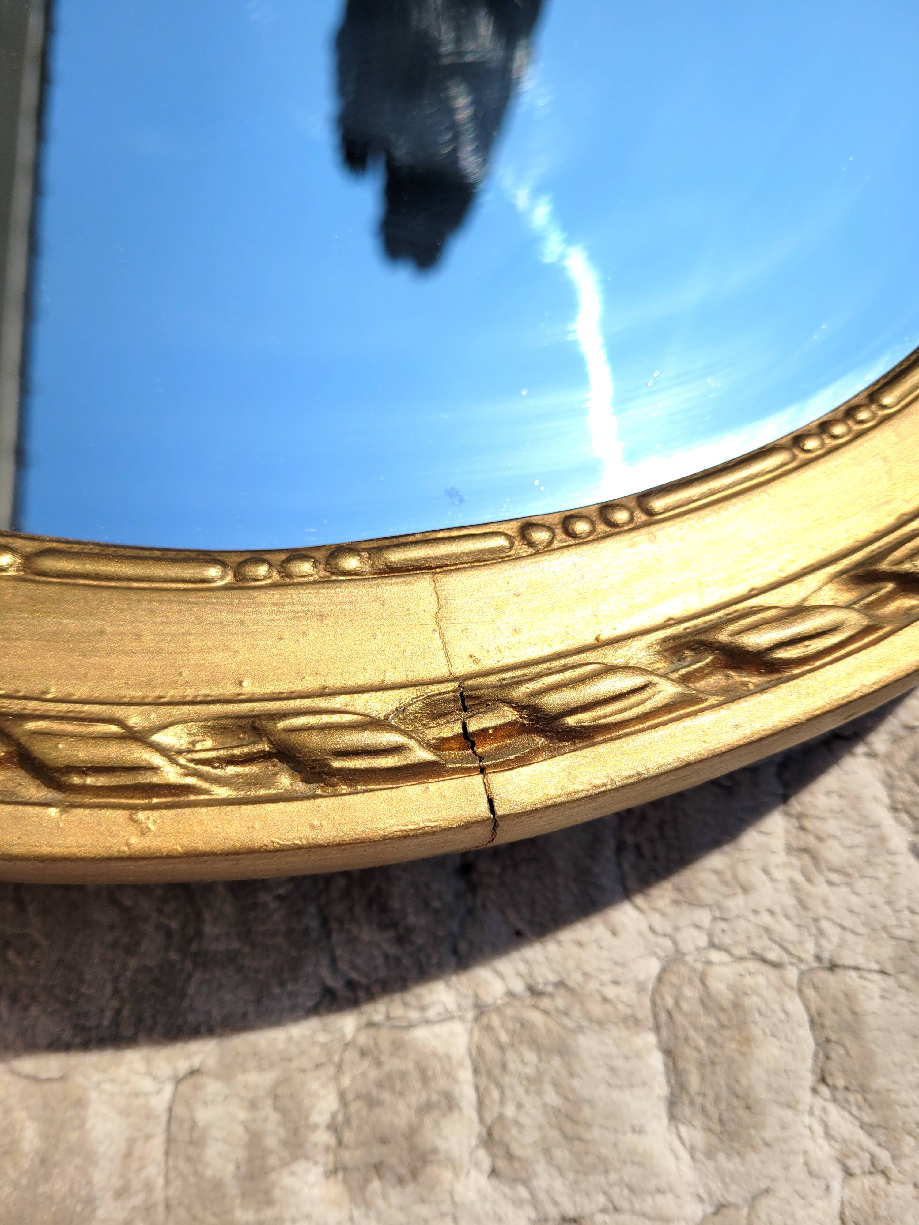 Large oval Louis XVI style mirror 47x65cm