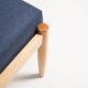 Pair of vintage navy blue wool stools from the mid-20th century, Edmund Homa, 1960s.