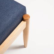 Pair of vintage navy blue wool stools from the mid-20th century, Edmund Homa, 1960s.