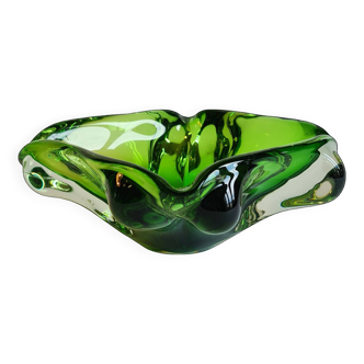 Vide-poche Murano “Vaseline” des Années 70 – Verre d’Uranium Vert Phosphore
