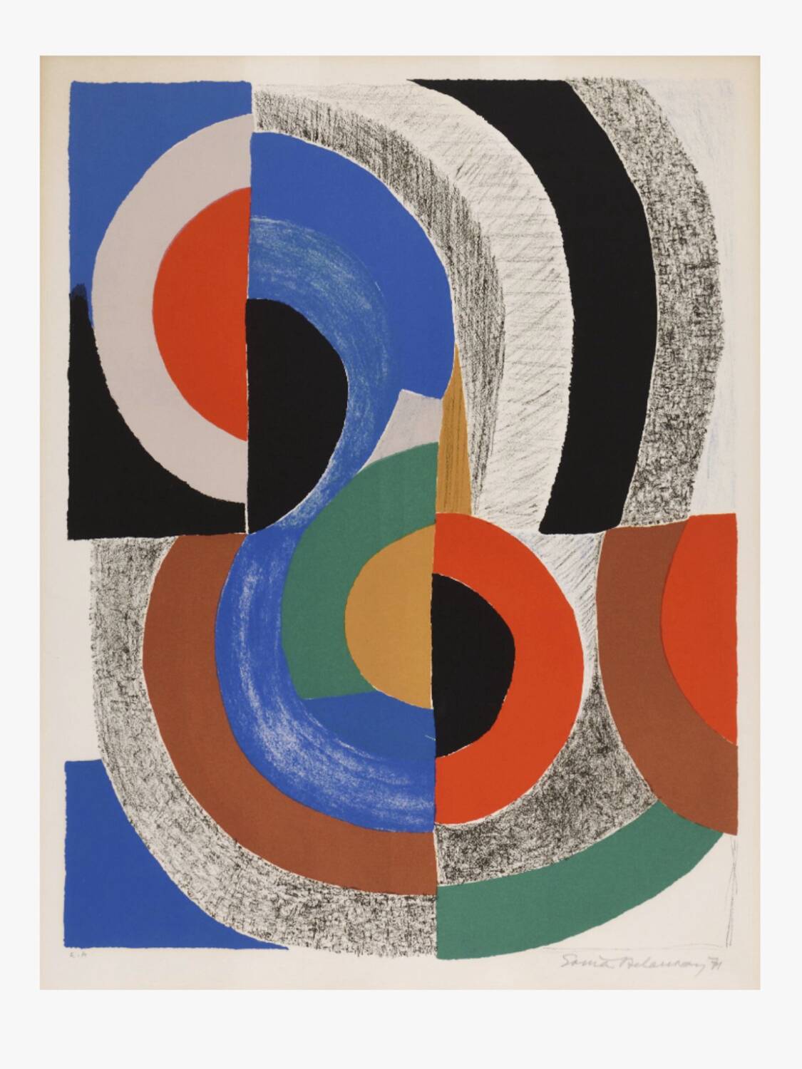 Sonia Delaunay – EP “Hippocampe” Rare lithograph, signed artist’s proof (1971)
