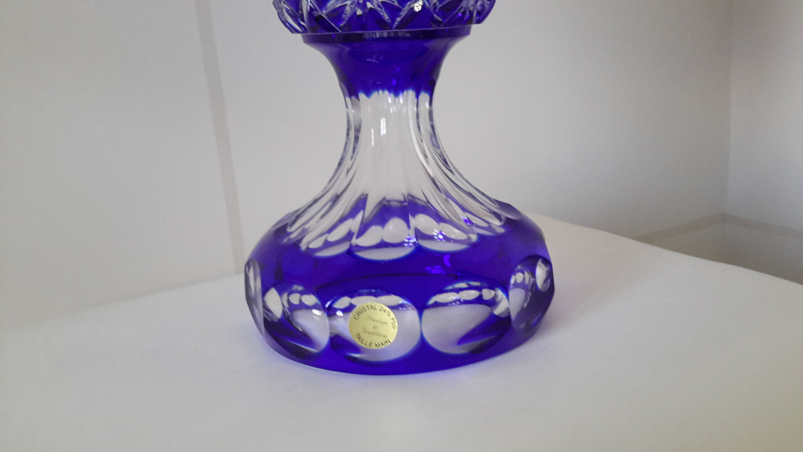 Large hand-cut Lorraine Crystal Vase