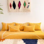 Ensemble de housses de canapé de sol marocain jaune