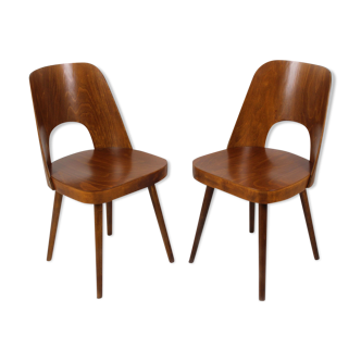 No. 515 Wooden Chairs by Oswald Haerdtl for TON, 1950s, Set of 2