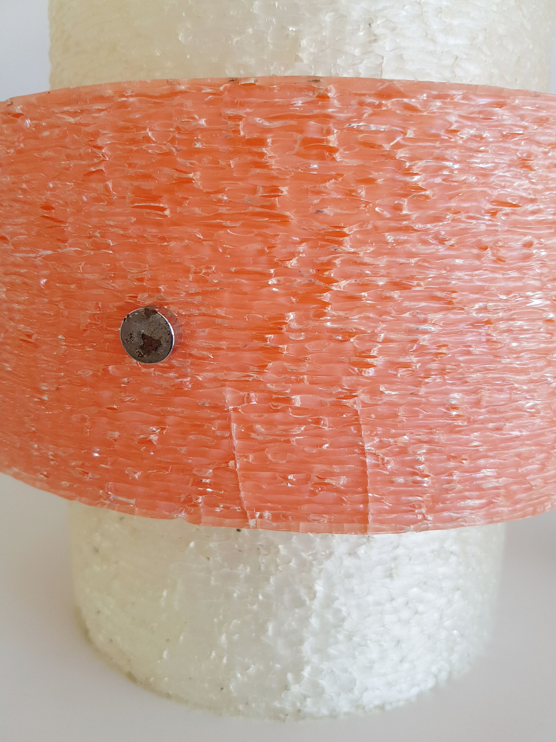 Great chandelier white resin & grapefruit 1960 vintage 60's