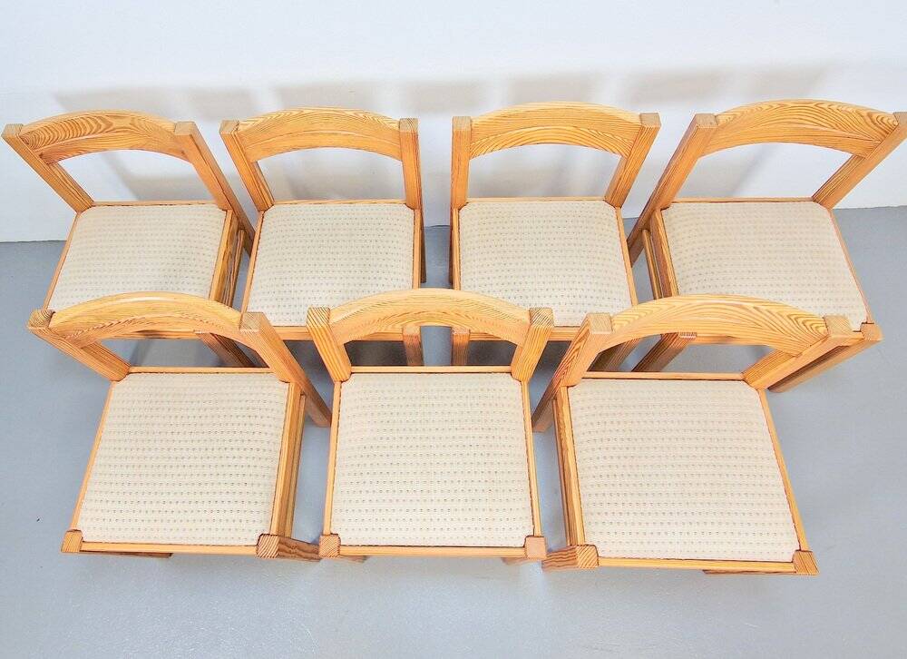 Vintage Pine Dining Chairs by Martin Visser for T Spectrum, 1960s, Set of 7