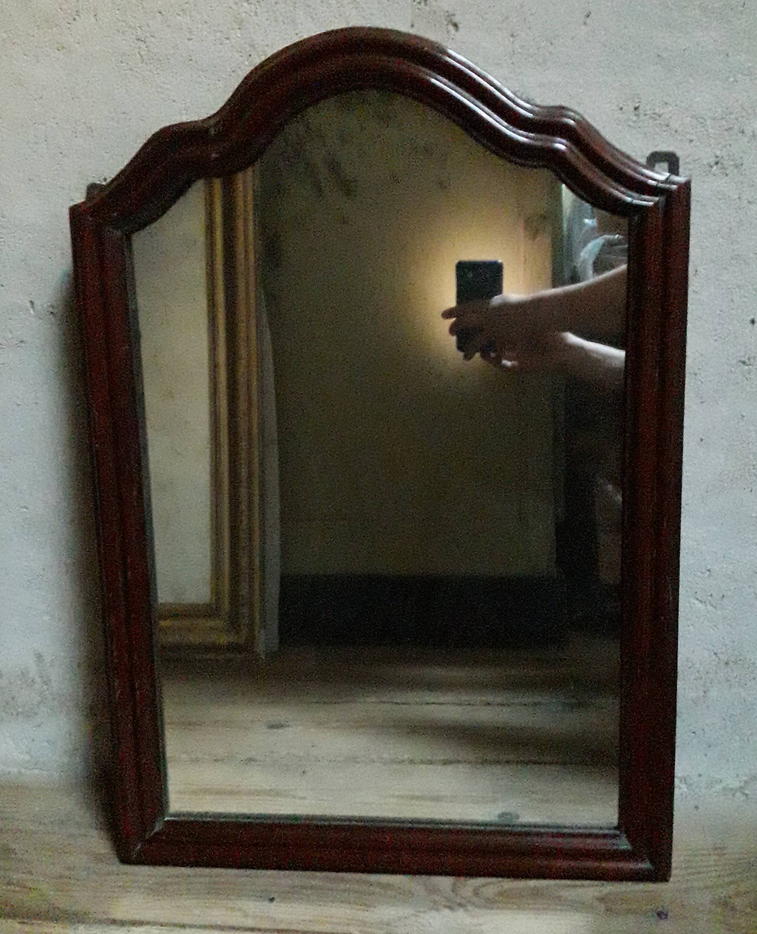 Louis Philippe mirror, mahogany, gendarme hat