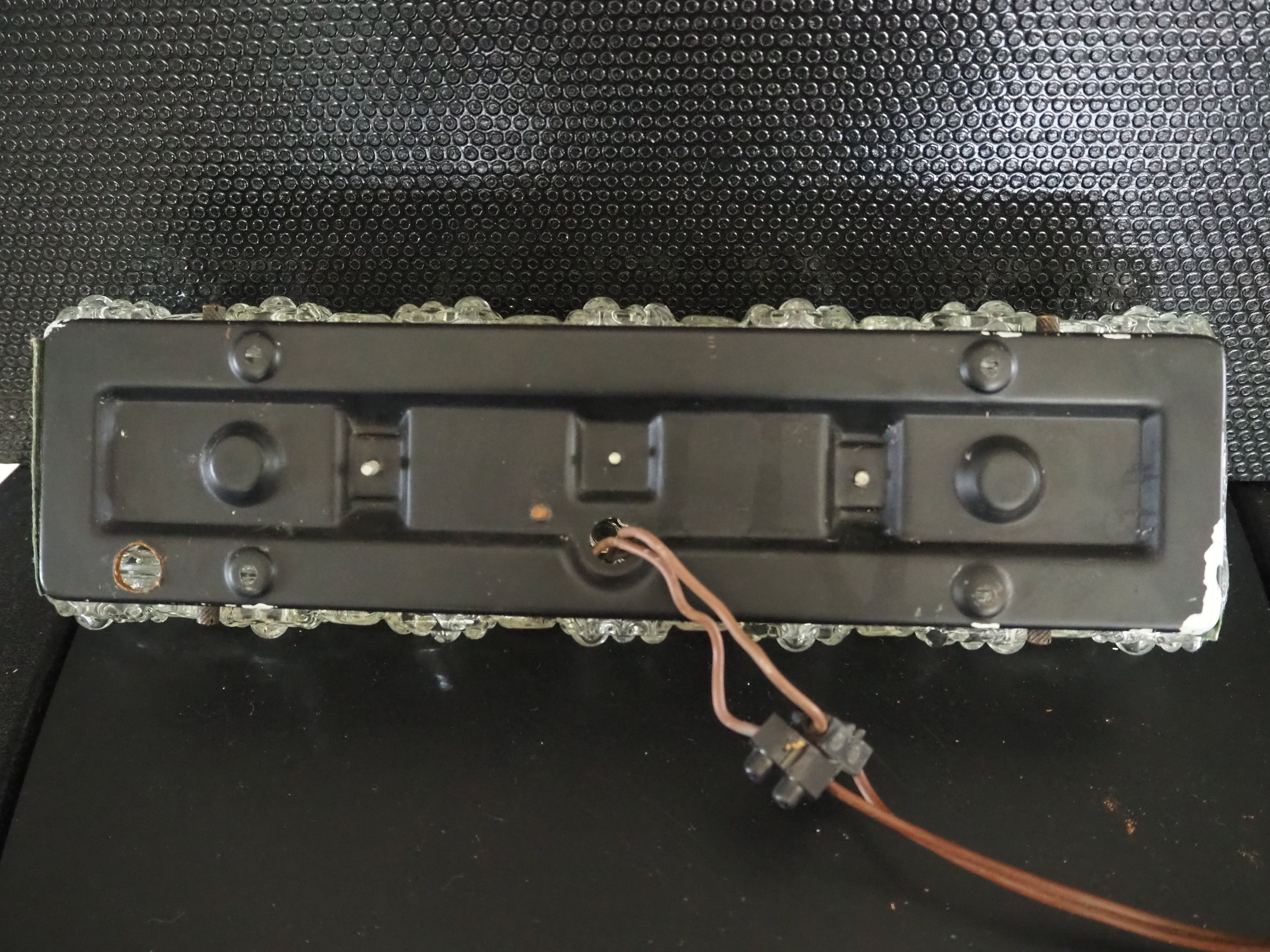 Transparent worked glass sconce from the 1950s