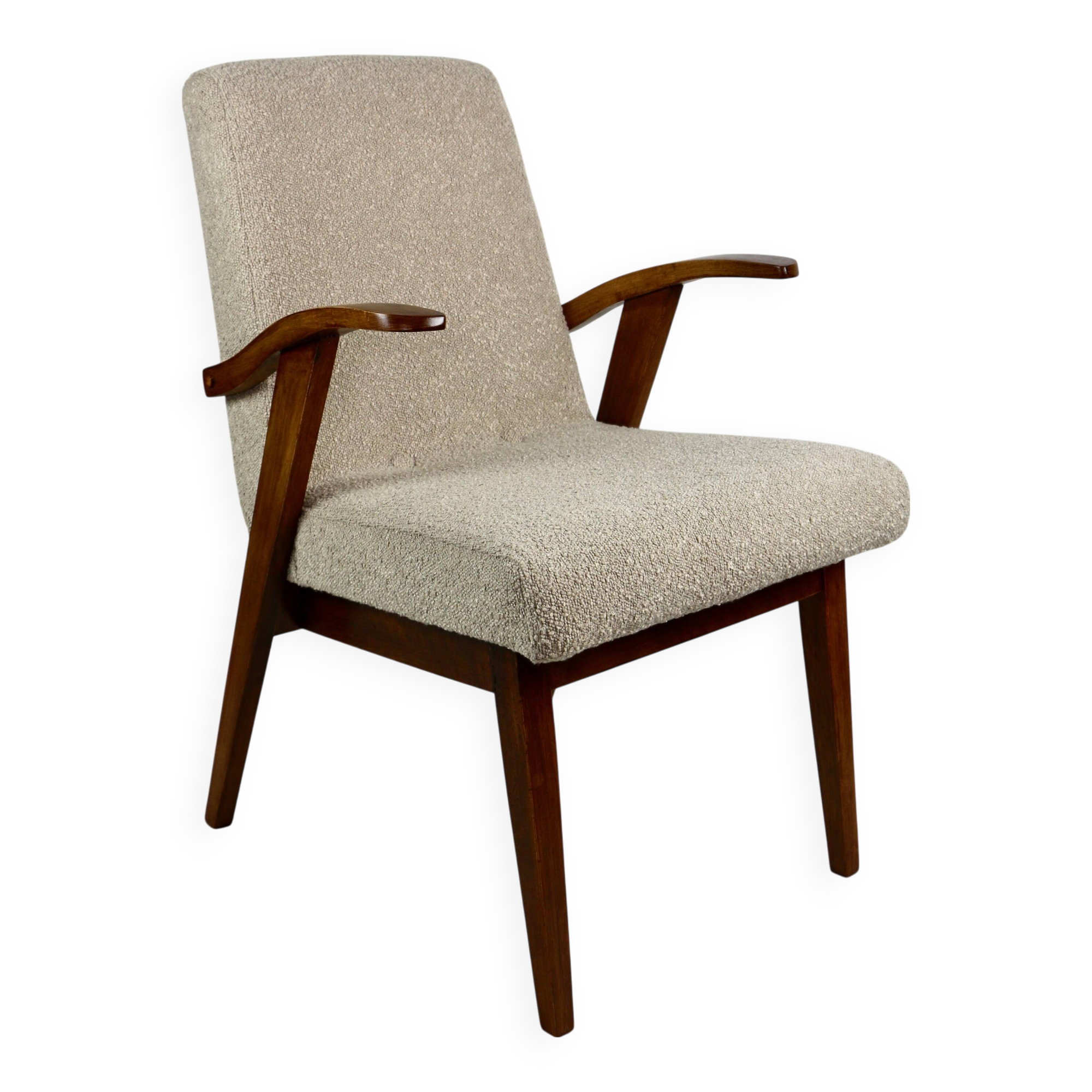 Armchair chair 300-123, design by M. Puchała beige boucle