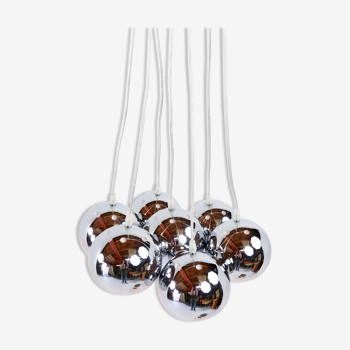 Hanging lamp with 7 chrome lights