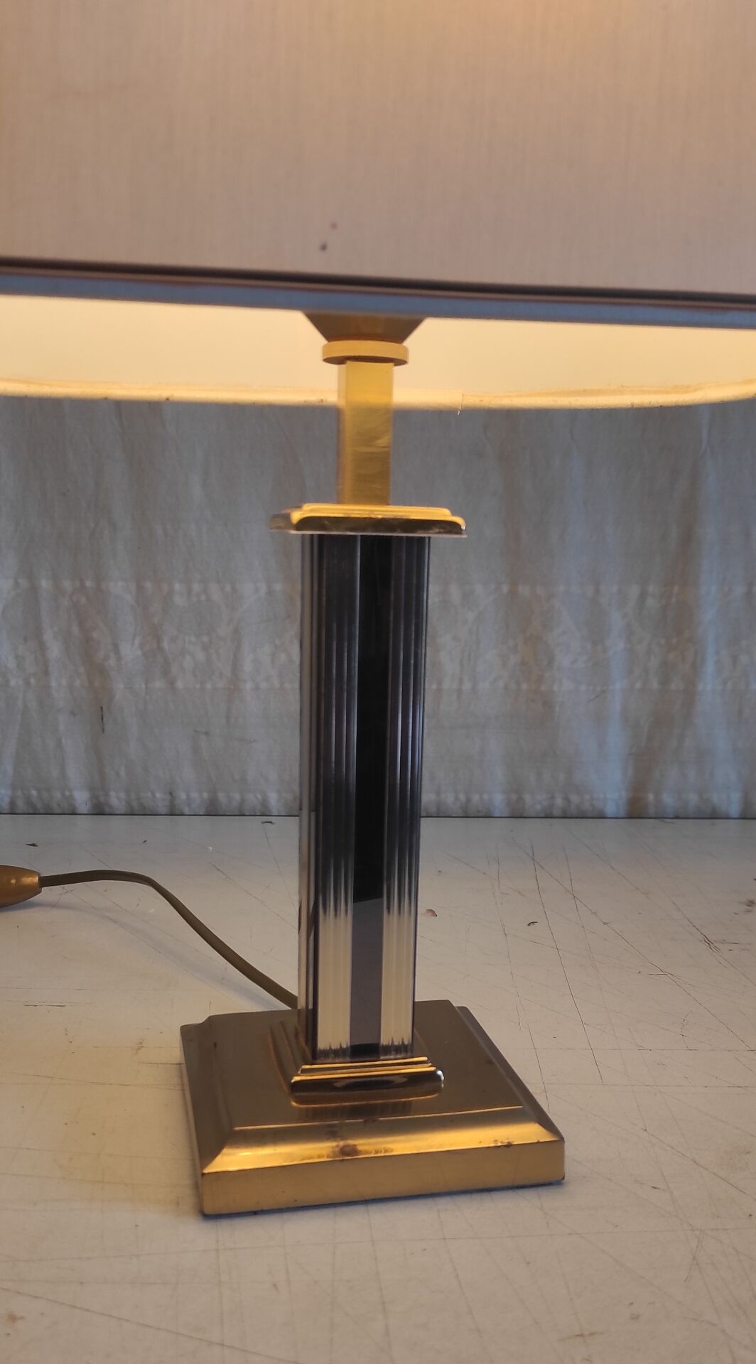 Table lamp "Le Dauphin" in gilded brass - mid 20th century