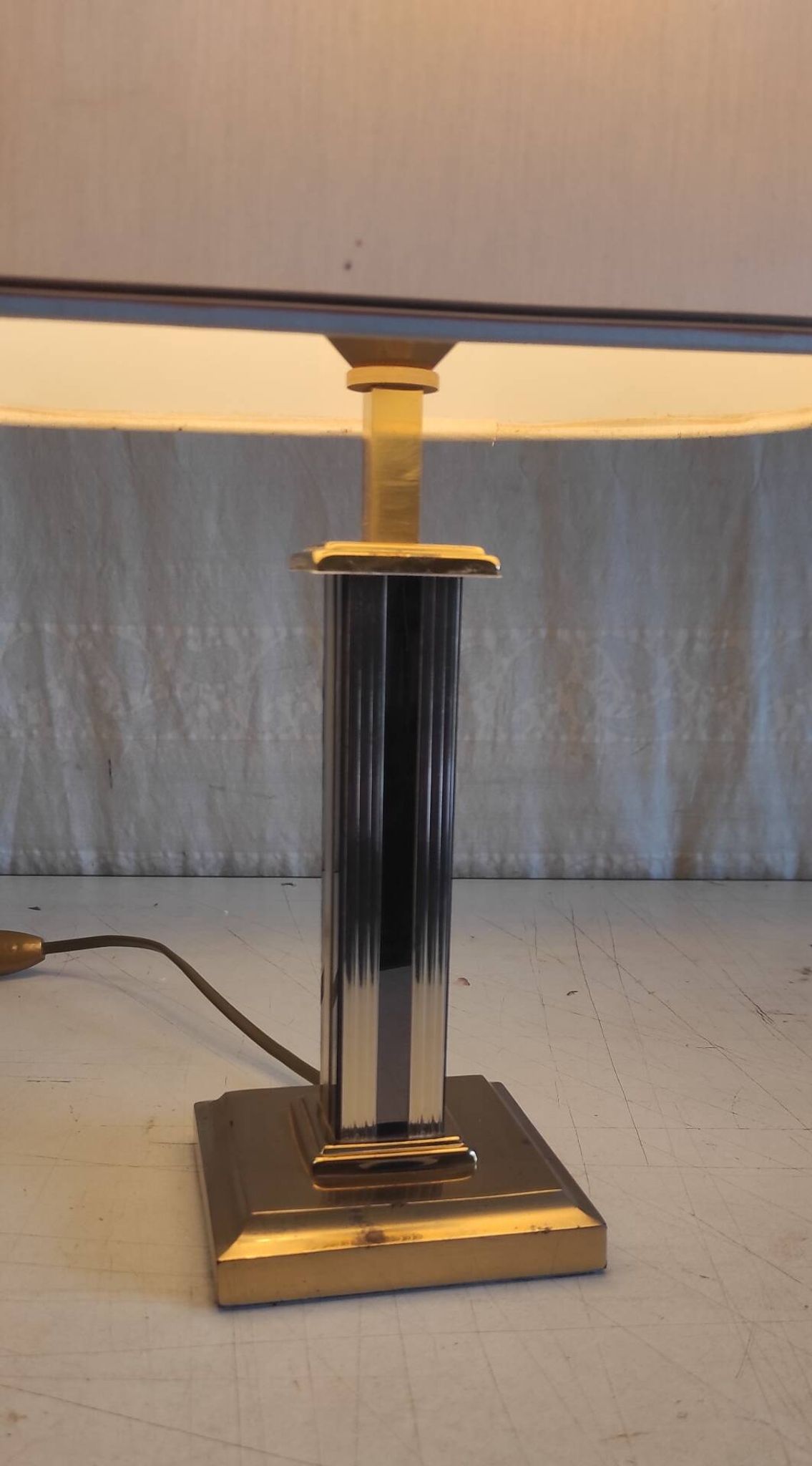 Table lamp "Le Dauphin" in gilded brass - mid 20th century