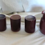 Ensemble pichet et verres en céramique violet