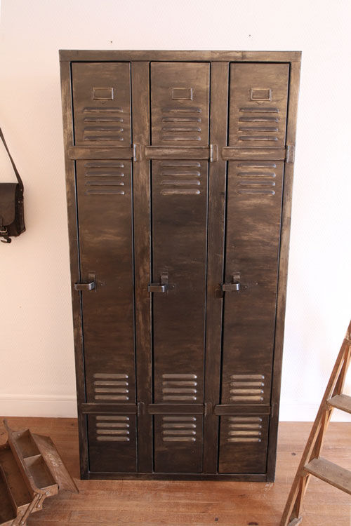 Former locker room metal industrial 3 doors.