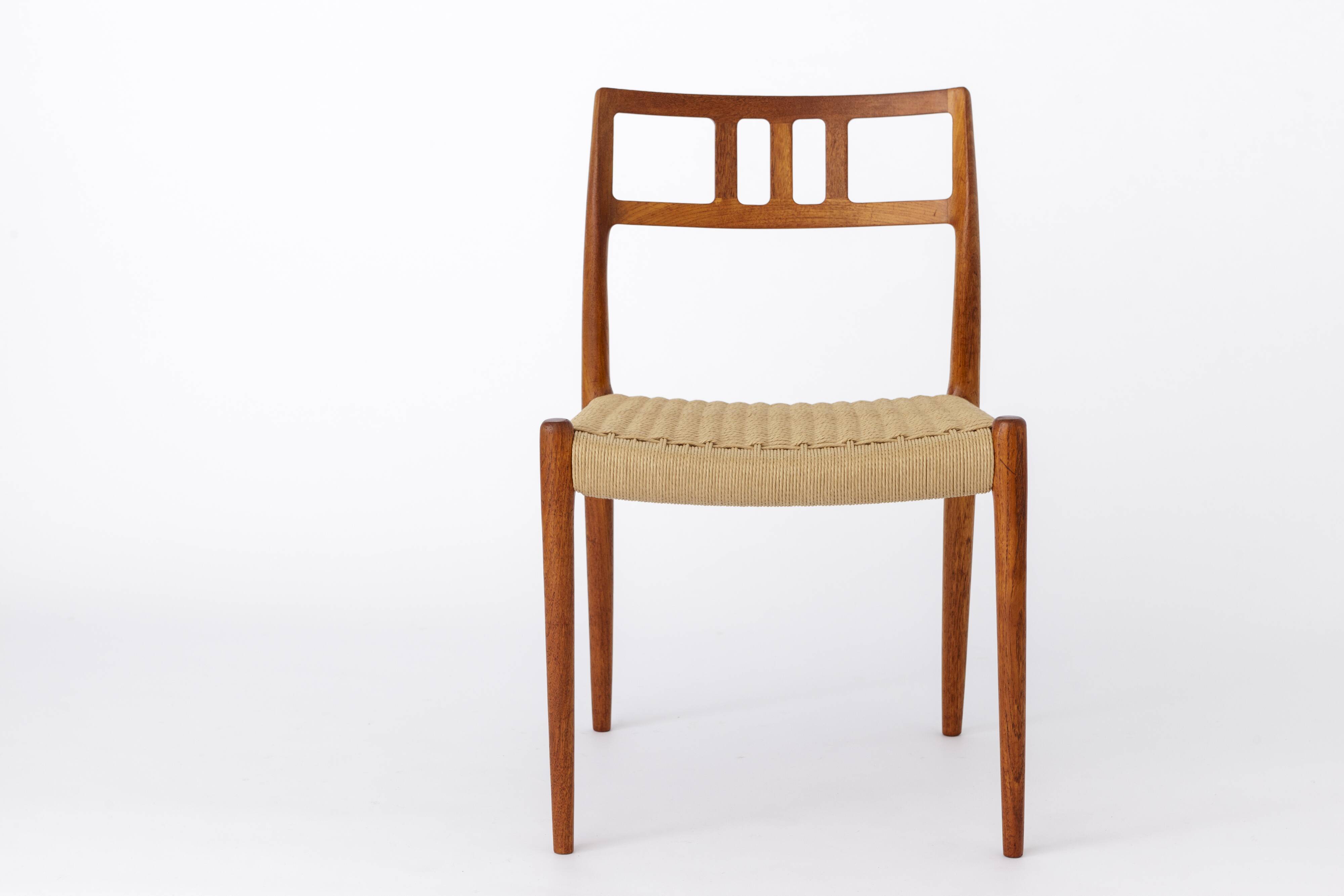 6 chaises danoises en teck par Niels Otto Møller Modèle 79, années 1960