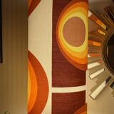 Beige opaline lamp Apollo J - 1970s retro fabric