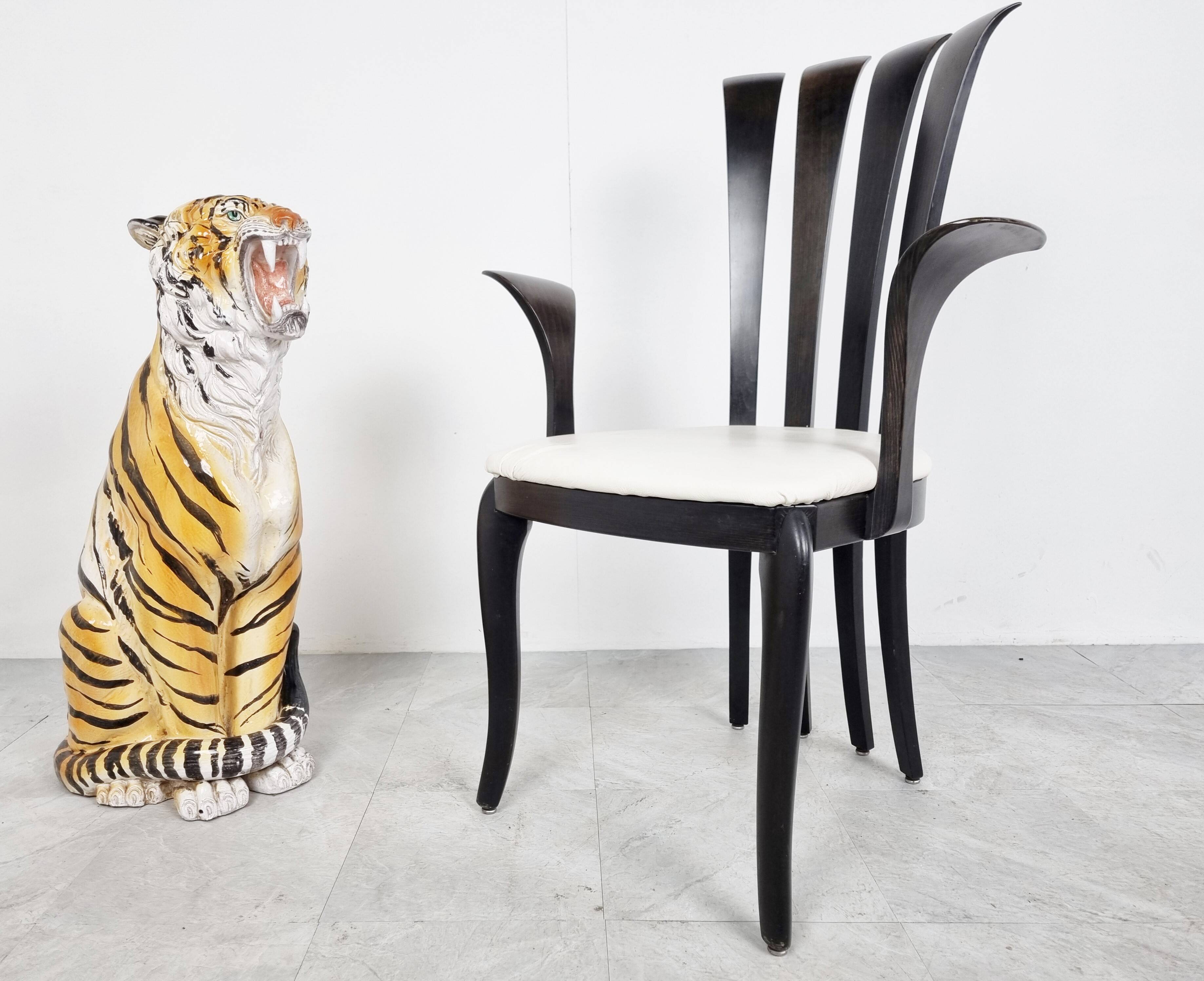 Large ceramic Hand Painted Tiger, 1970's Italy